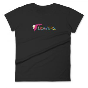 SunFun Flowers Florida FL Flipped F Logo Black T-Shirt