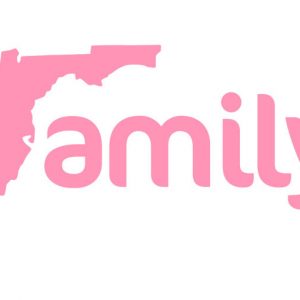 Family Florida Flipped Reversed Letter F Logo Design Color Pink Decal Girls