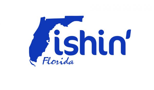 Fishin Fishing Florida FL Deep Blue Flipped Backwards Rotated Reversed F Logo Design Sticker Decal Stickers