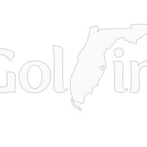 Golfin Golfing Florida Flipped Backwards F Logo Design Color White Decal Sticker