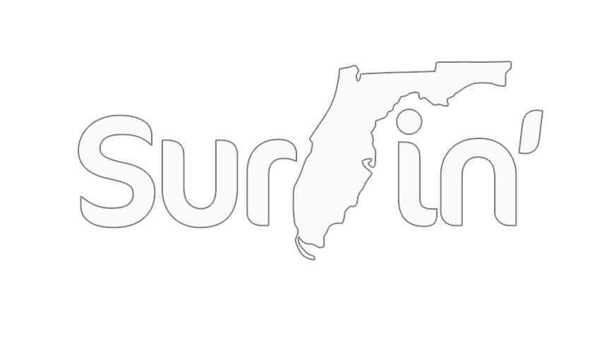 Surfin Florida Flipped Backwards F Logo Design Color Black NoFL Decal Sticker Surfboard