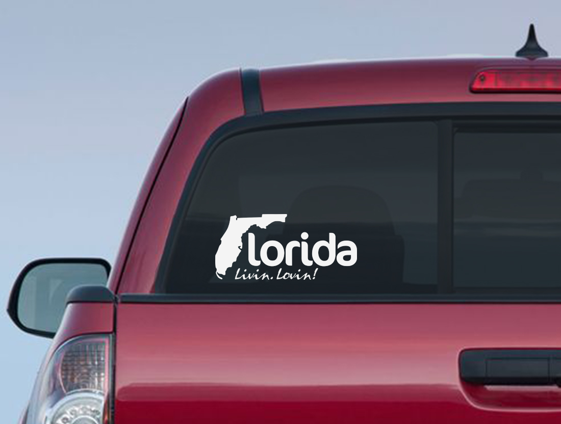 Florida Reversed Flipped Letter F FL Decal Sticker Livin Lovin