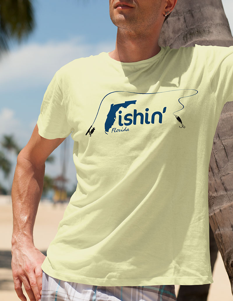 Fishin Fishing Florida Castaway Shirt Beach Fish Rod Cast