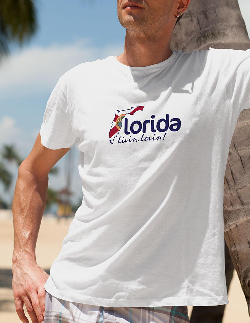Florida Flag Livin Lovin Local Shirt Beach White