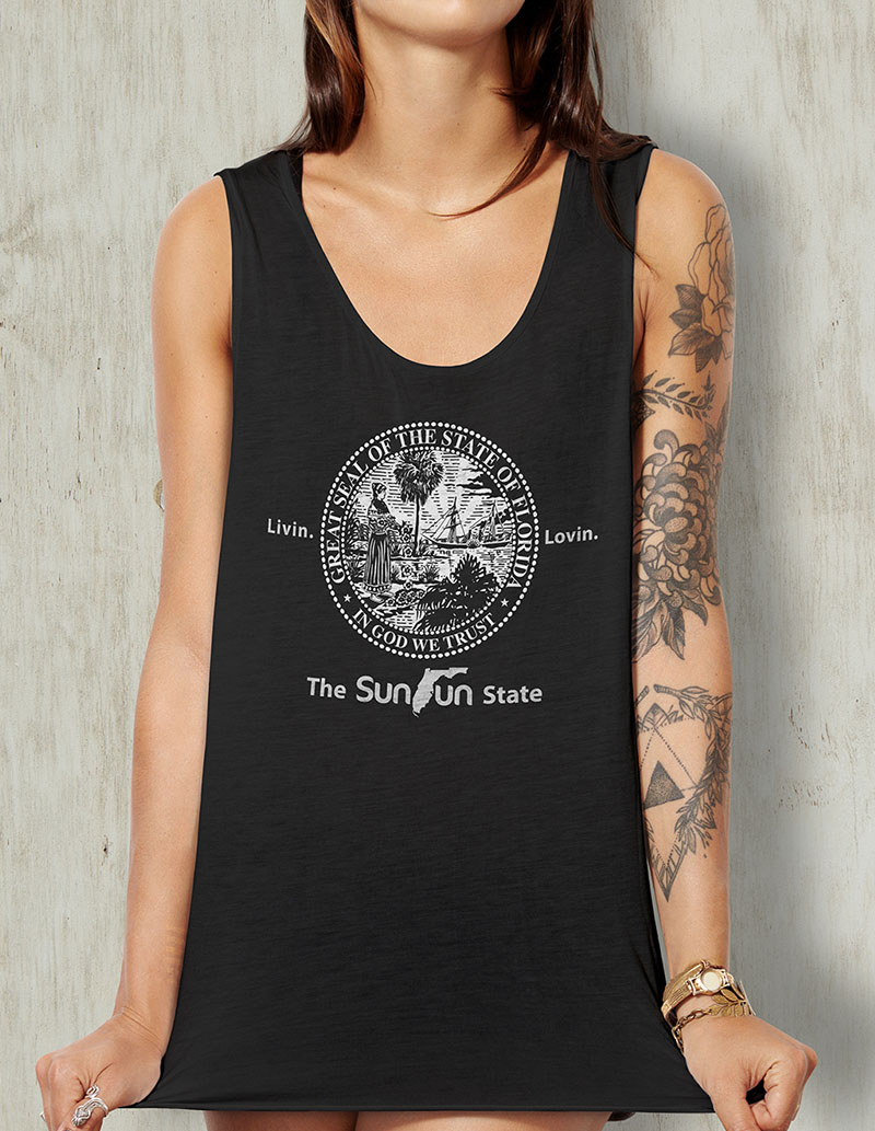 SunFun Florida State Seal Tank Black Shirt Instagram
